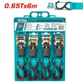 Faja Para Amarrar Carga 6Mt 4Pc Con Rac Total
