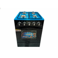 Estufa de gas 4 quemadores 50x50x85cm con horno 00a negro