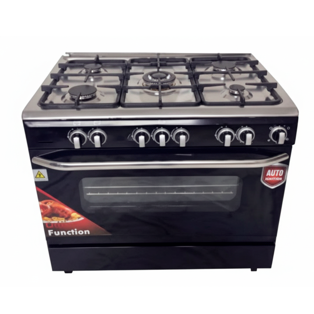 Estufa gas 5quemadores 96x66x83cm con horno d-9060