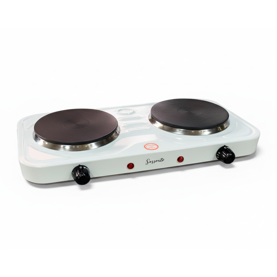 Estufa electrica 2quemadores 2000w h-004l blanco