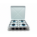 Estufa gas 21" 4quemadores con tapadera jk-004b blanco