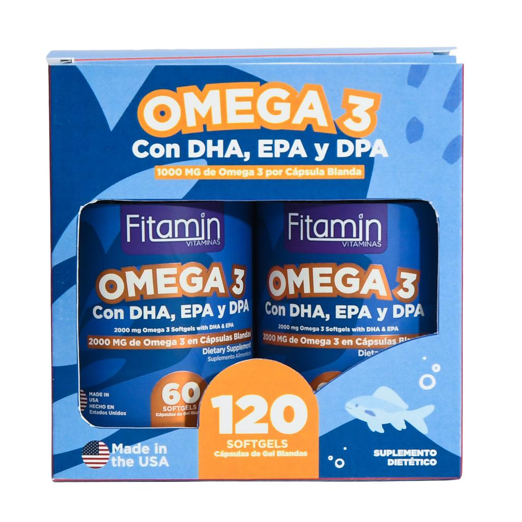 Fitamin Suplemento Alimenticio de Omega 3 en Cápsulas Blandas 2 Unidades