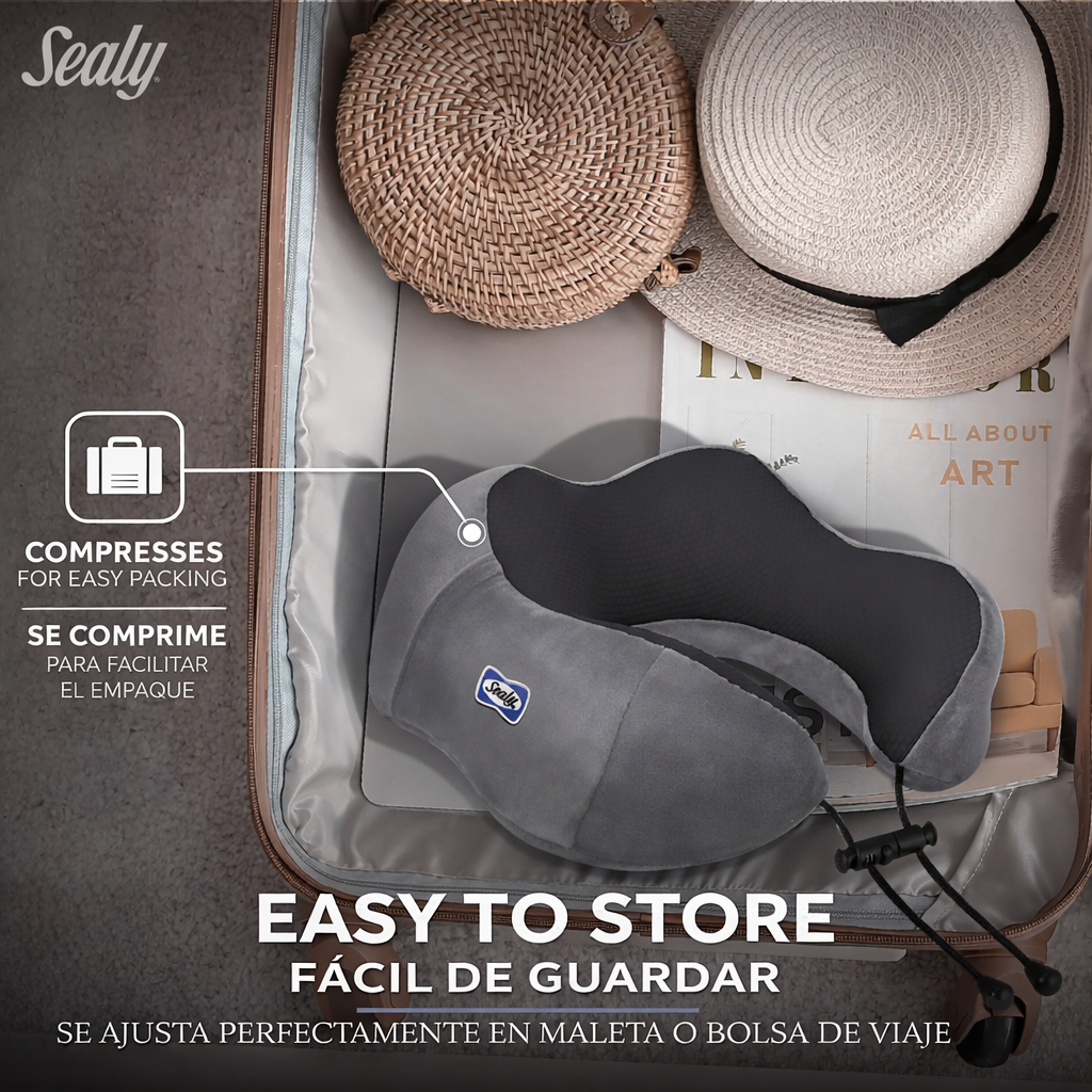 Sealy Almohada de Cuello para Viaje con Gel Refrescante
