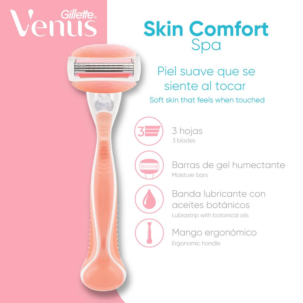 Gillette Venus Máquina De Afeitar Para Mujer Venus Comfortglide White Tea / 12 Cartuchos Humectantes