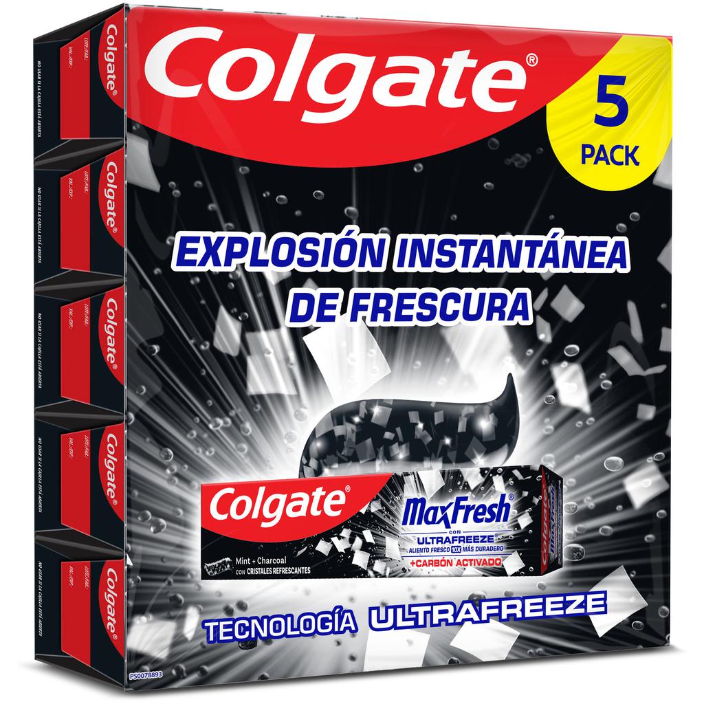 Colgate Crema Dental Max Fresh Carbón Activado 5 Unidades / 160 mL / 5.4 oz