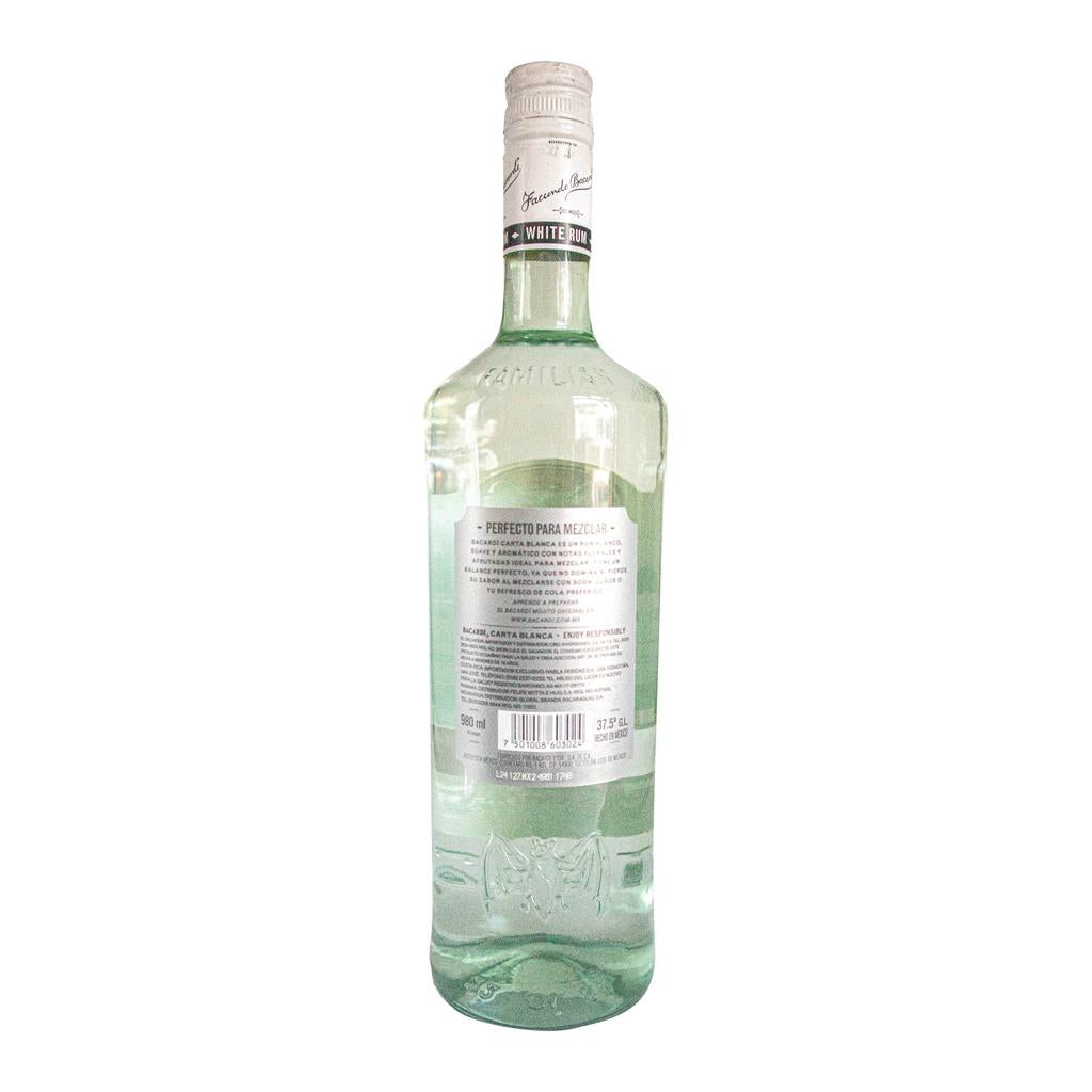 Bacardi Carta Blanca Ron Blanco con Notas de Almendras y Vainilla 980 mL