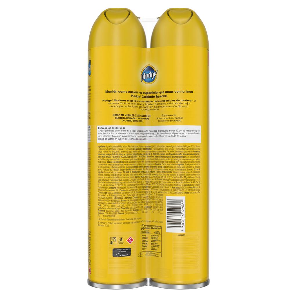 Pledge Cuidado Especial de Madera con Aroma a Naranja- Brillo y Protección 2 Unidades / 430 mL / 14.5 oz