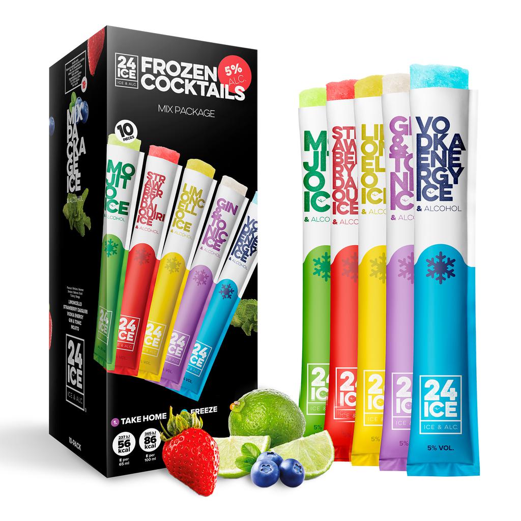 24 ICE Cócteles Congelados Sabores Variados 10 Unidades / 65 ml / 2.20 oz