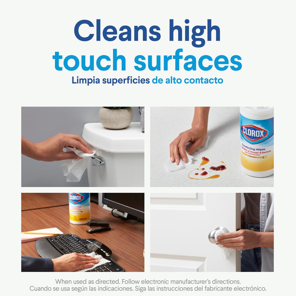 Clorox Toallitas Húmedas para Limpiar y Desinfectar 5 Unidades / 85 Toallitas