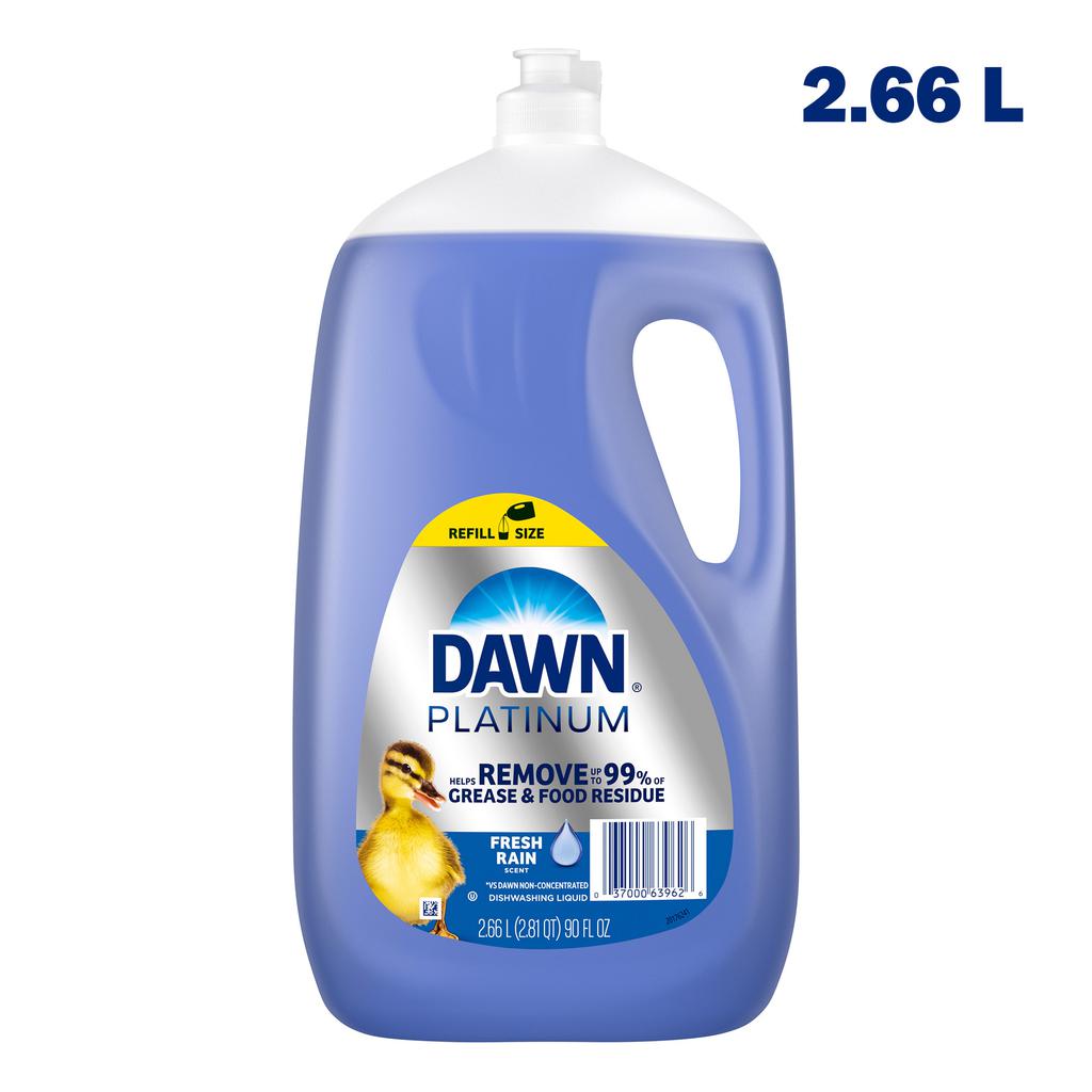 Dawn Platinum Lavaplatos Desengrasante Aroma Fresh Rain 2.66 L / 90 oz