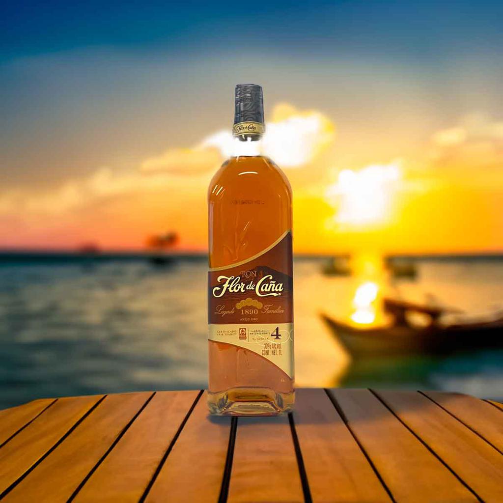 Flor de Caña Oro Ron Añejo 4 Años Perfecto para Cócteles 1 L