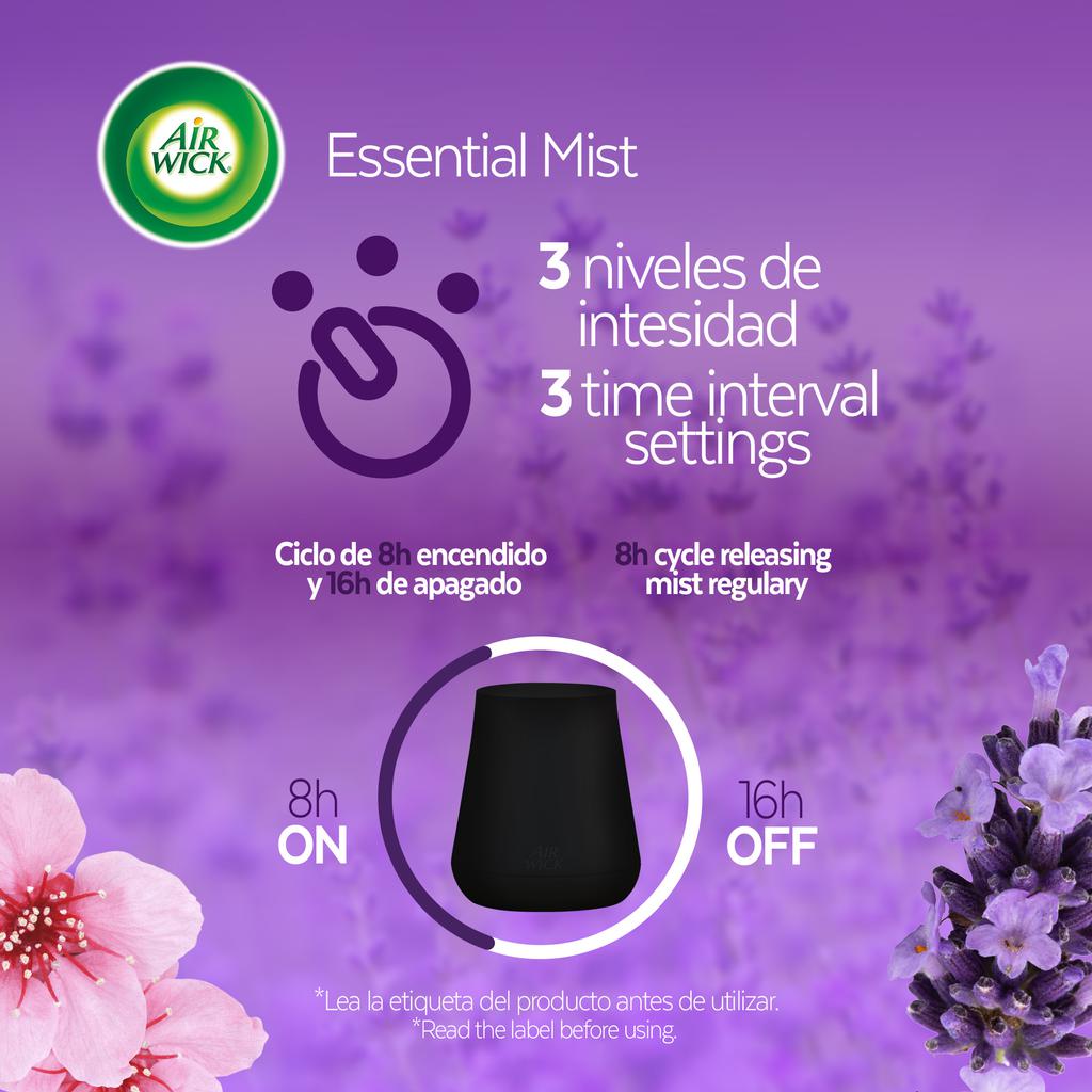 Air Wick Essential Mist 1 Difusor + 3 Repuestos 20 mL