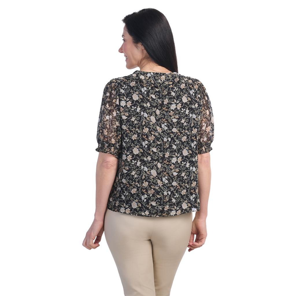 Carolina Belle Blusa Manga Corta Fruncida para Mujer
