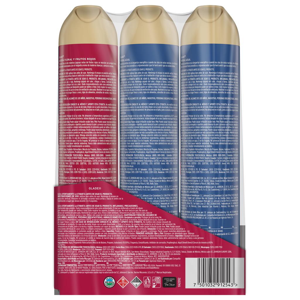 Glade Aerosol Aromatizante Surtido 3 Unidades / 400 mL / 13.52 oz