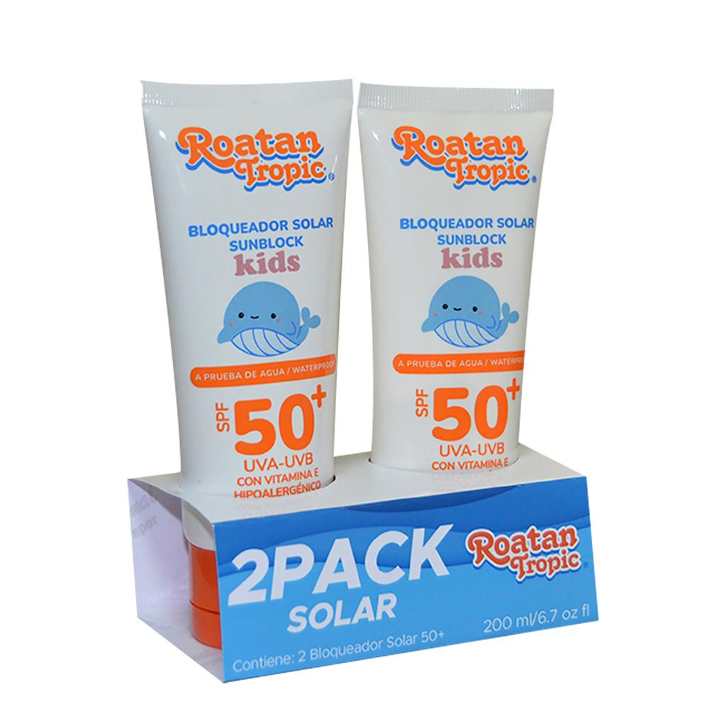 Roatan Tropic Bloqueador Solar SPF 50 Para Niños 2 Unidades / 100 ml