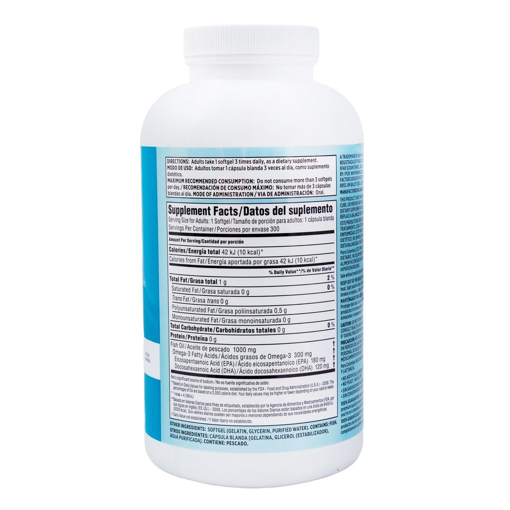 Aceite de Pescado con Omega-3 300 Cápsulas