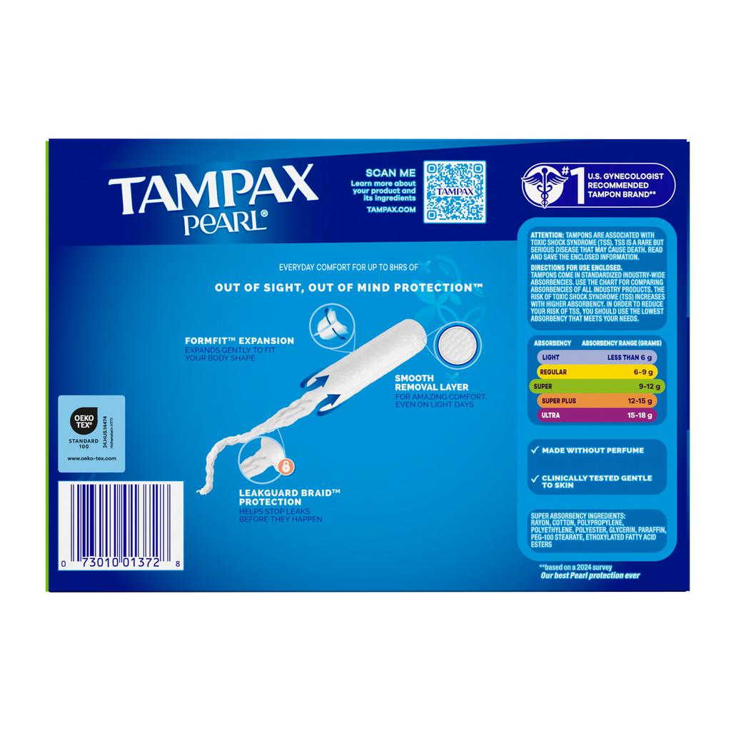 Tampax Tampones Pearl Super Absorbentes 96 Unidades