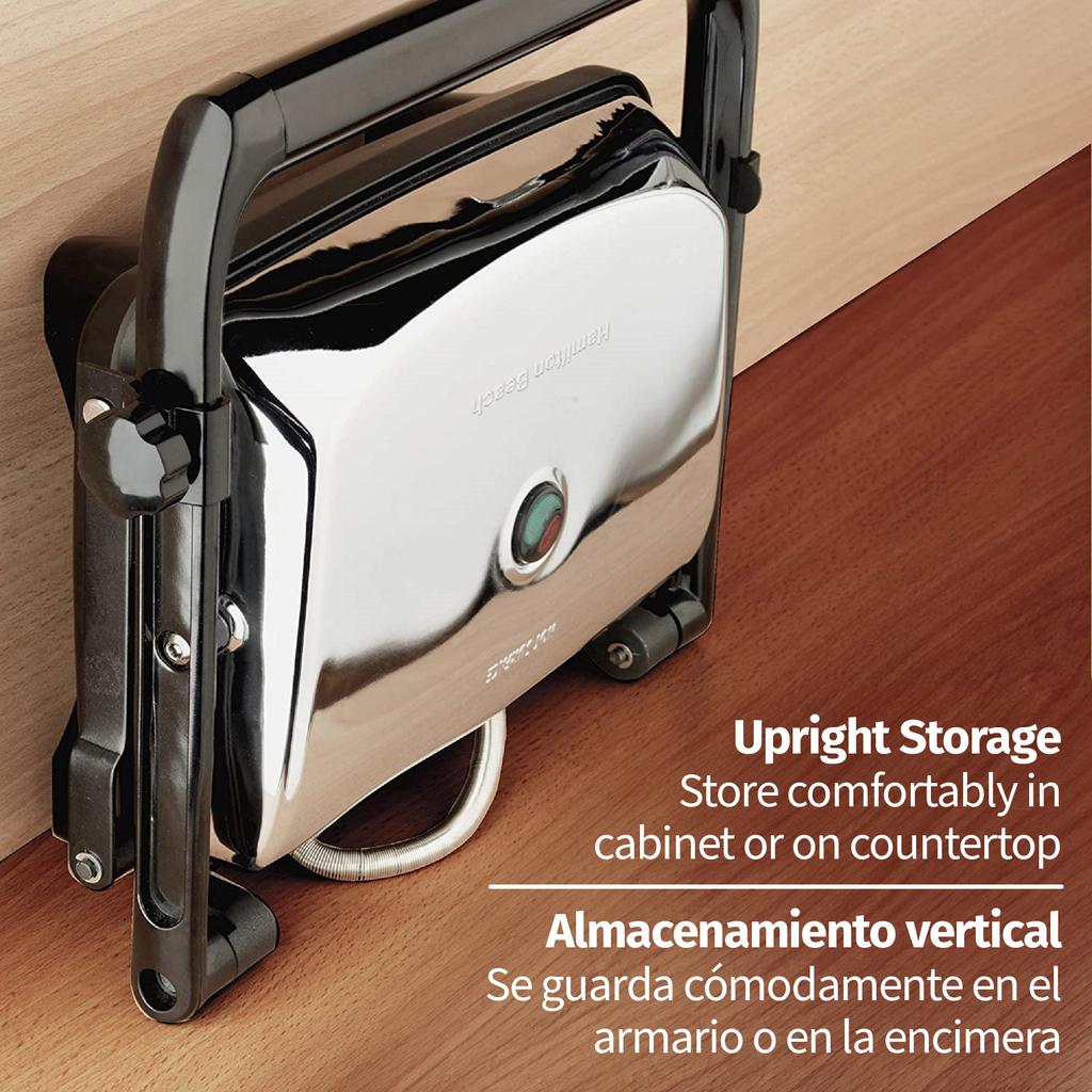 Hamilton Beach Sanduchera Gourmet con Rejilla Antiadherente 25.4 cm x 20.32 cm / 10" x 8"
