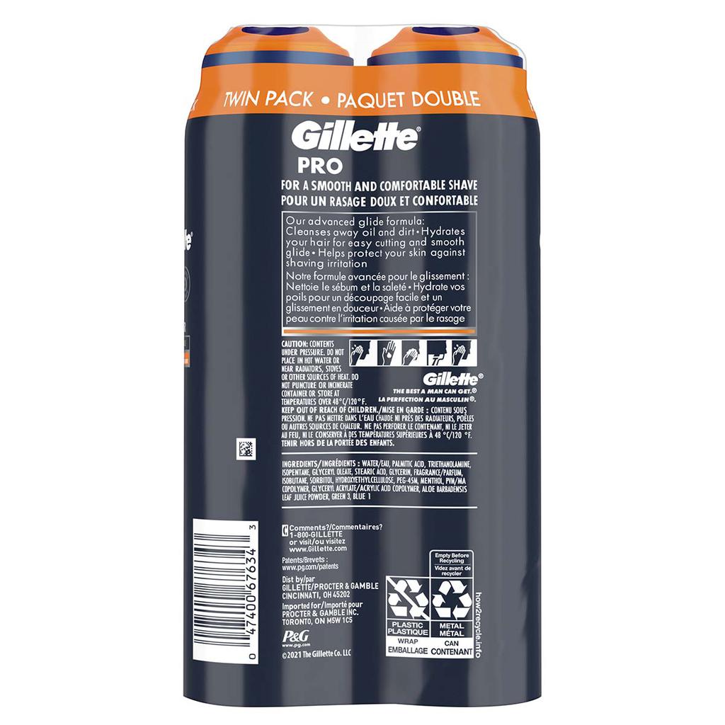 Gillette Pro Gel Hidratante de Afeitar 2 Unidades / 198 g / 7 oz