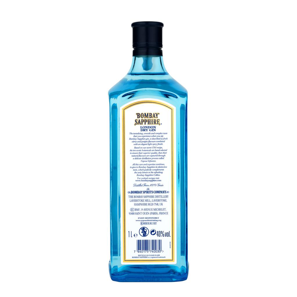 Bombay Sapphire Ginebra London Dry 1 L