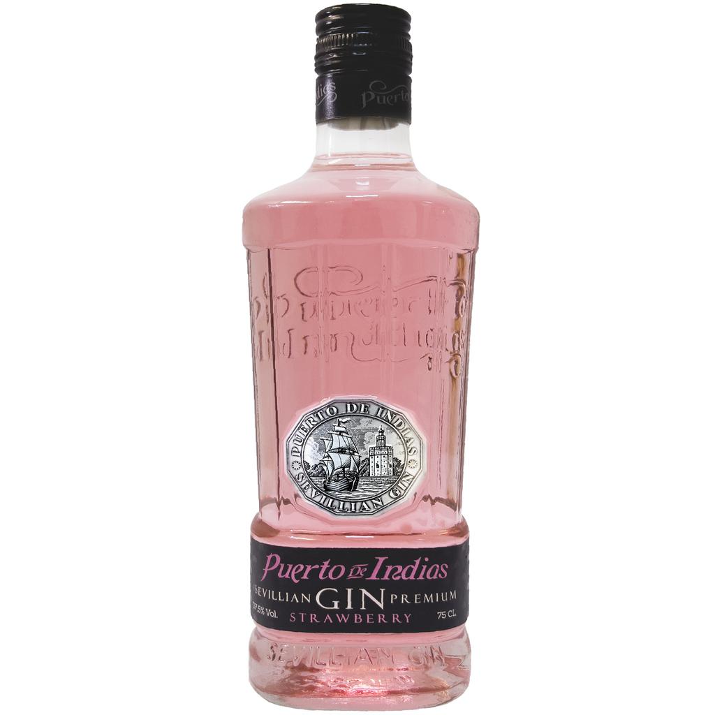 Puerto de Indias Ginebra Premium con Sabor a Fresa 750 mL / 25.36 oz