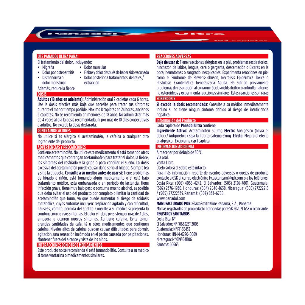 Panadol Ultra 104 Tabletas
