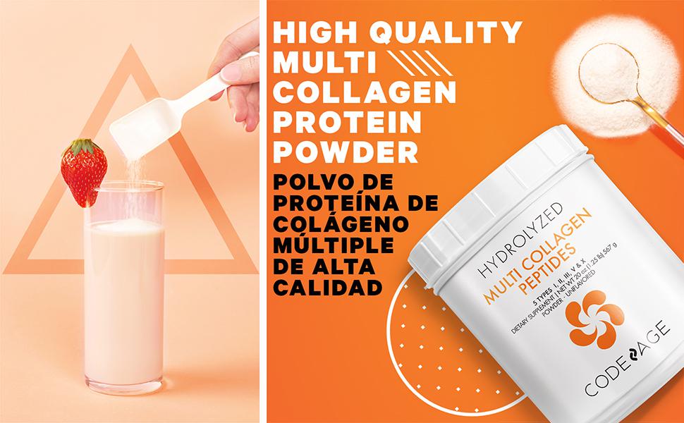 Codeage Proteína en Polvo Péptidos de Colágeno Hidrolizados 342 g / 12 oz