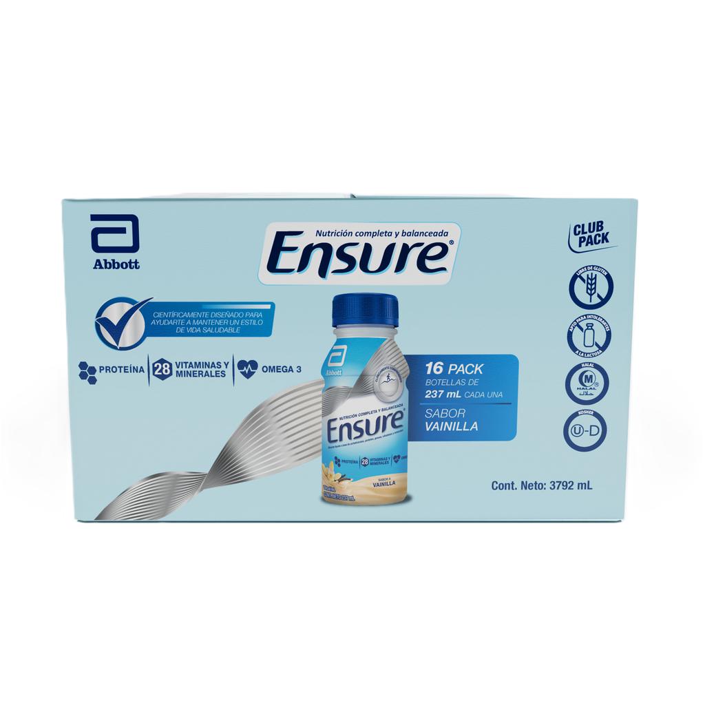 Ensure Suplemento Líquido Sabor Vainilla 16 Unidades / 237 mL