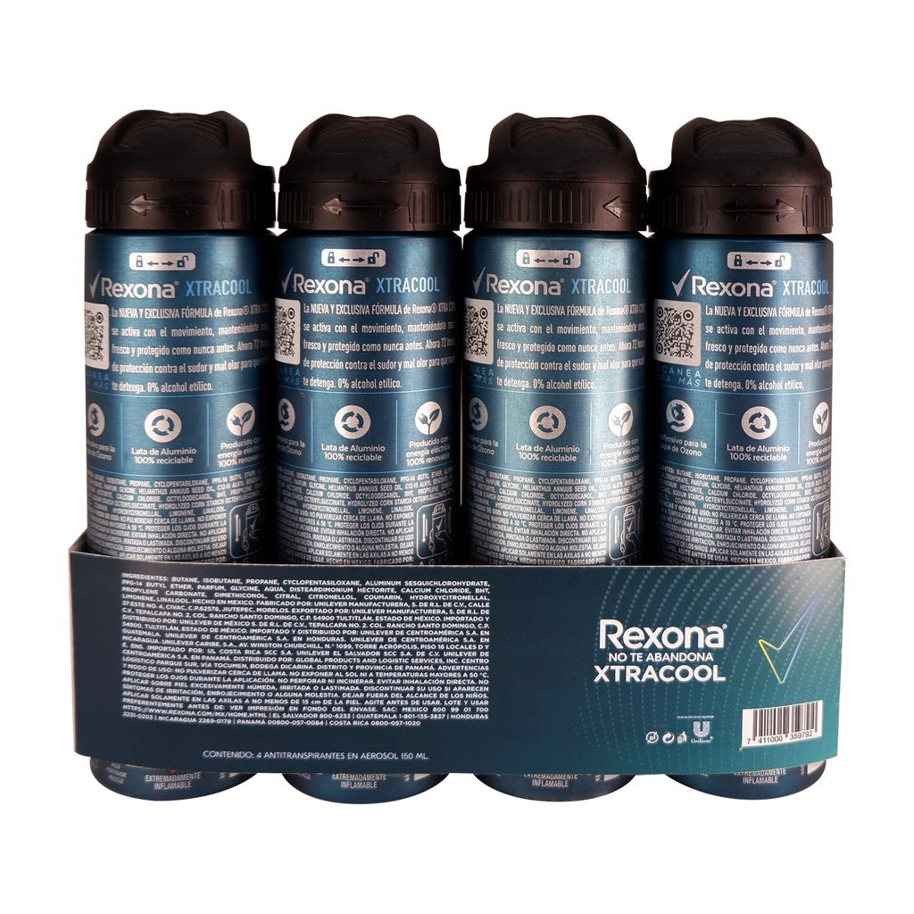 Rexona Men Desodorante Spray Active Dry 4 Unidades / 150 mL / 5 oz