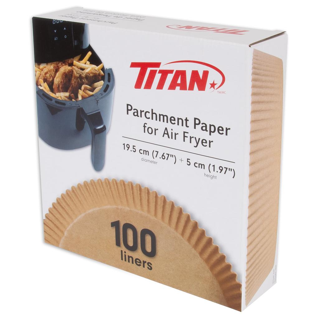 Titan Papel Antiadherente para Freidora de Aire 100 Unidades / 19.5 cm / 7.6"