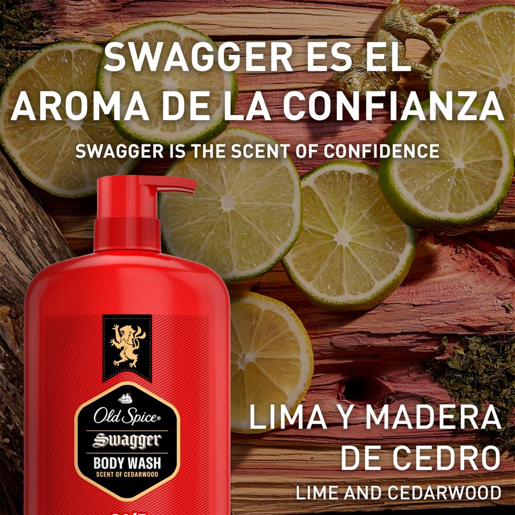 Old Spice Gel de Baño Corporal Swagger para Hombre 2 Unidades / 987 mL / 33.4 oz