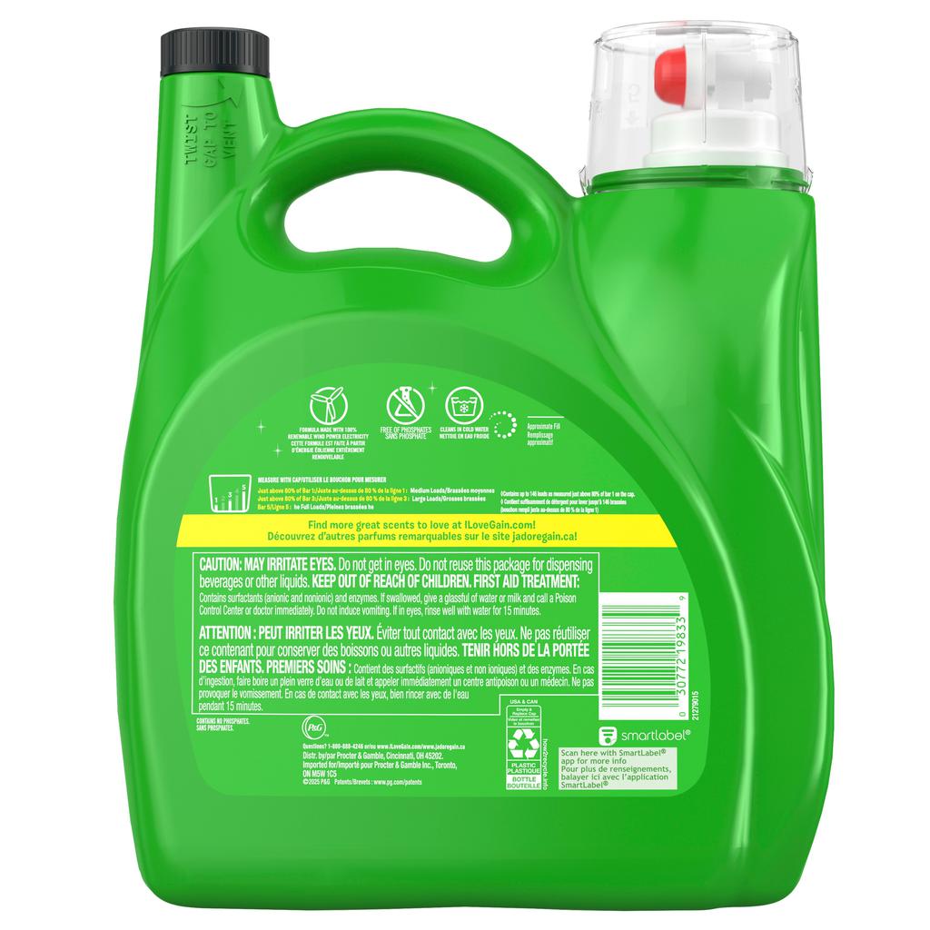 Gain Detergente Líquido para Ropa 4.82 L / 163 oz