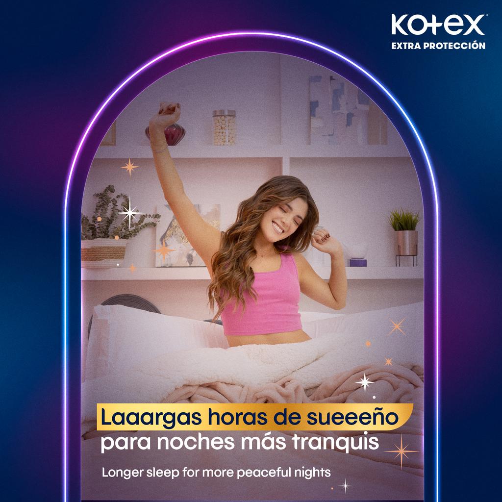 Kotex Toallas Higienicas Femeninas Nocturna Larga Extra Protección 40 Unidades