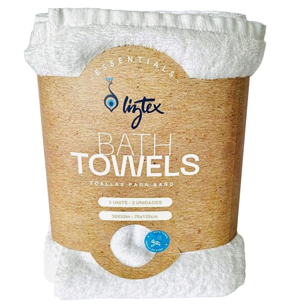 Liztex Toalla de Baño 3 Unidades / 76 cm x 132 cm / 30" x 52"