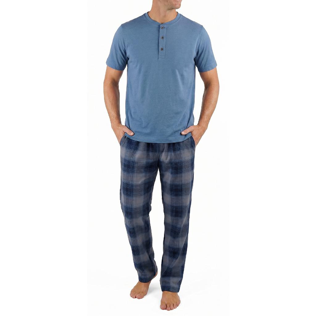 Tailor Vintage Conjunto de Pijama con Camiseta y Pantalón para Hombre 2 Piezas