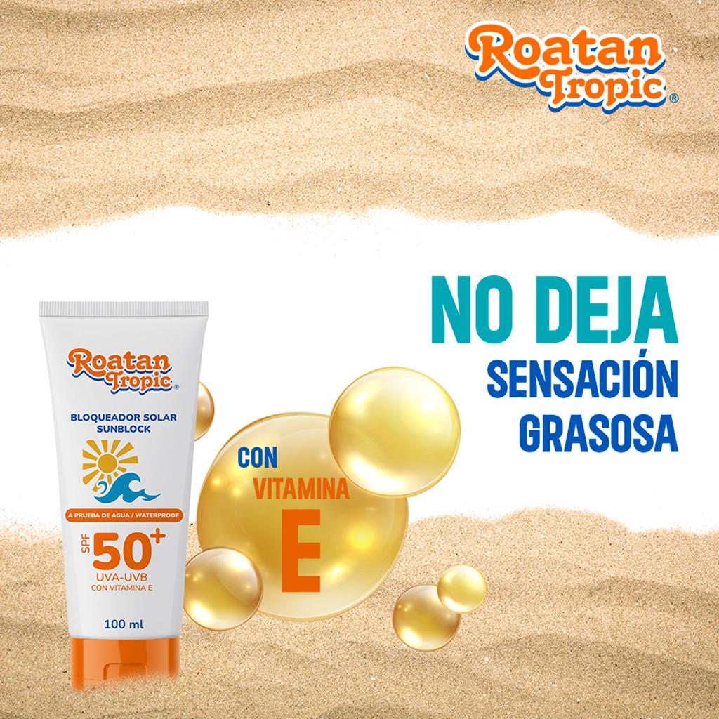 Roatan Tropic Bloqueador Solar SPF 50 a Prueba de Agua 2 Unidades / 100 ml