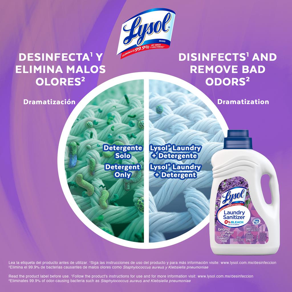 Lysol Desinfectante de Ropa 0 % Cloro 4.43 L / 150 oz