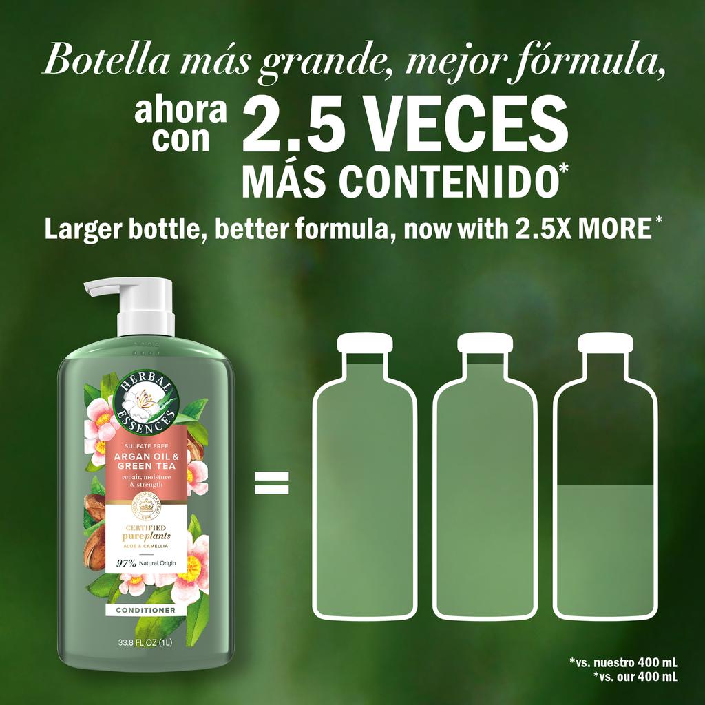 Herbal Essences Acondicionador de Aceite de Argán y Té Verde 1 L / 33.8 oz