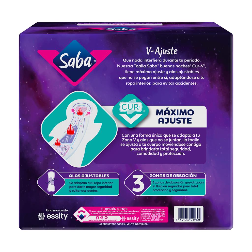 Saba Toallas Femeninas con Alas Buenas Noches Cur-V 48 Unidades