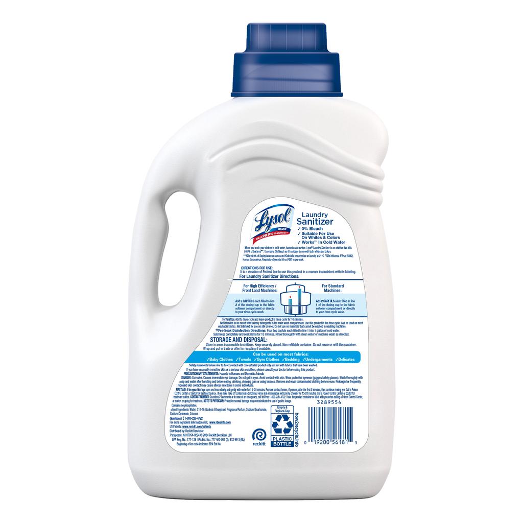 Lysol Desinfectante de Ropa 0 % Cloro 4.43 L / 150 oz