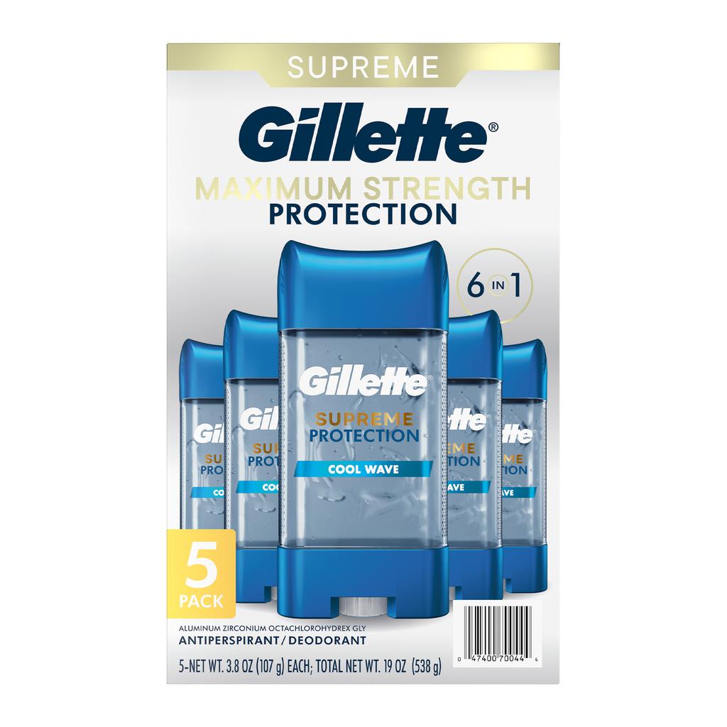 Gillette Desodorante en Gel Supreme Protection 5 Unidades / 107 mL / 3.8 oz