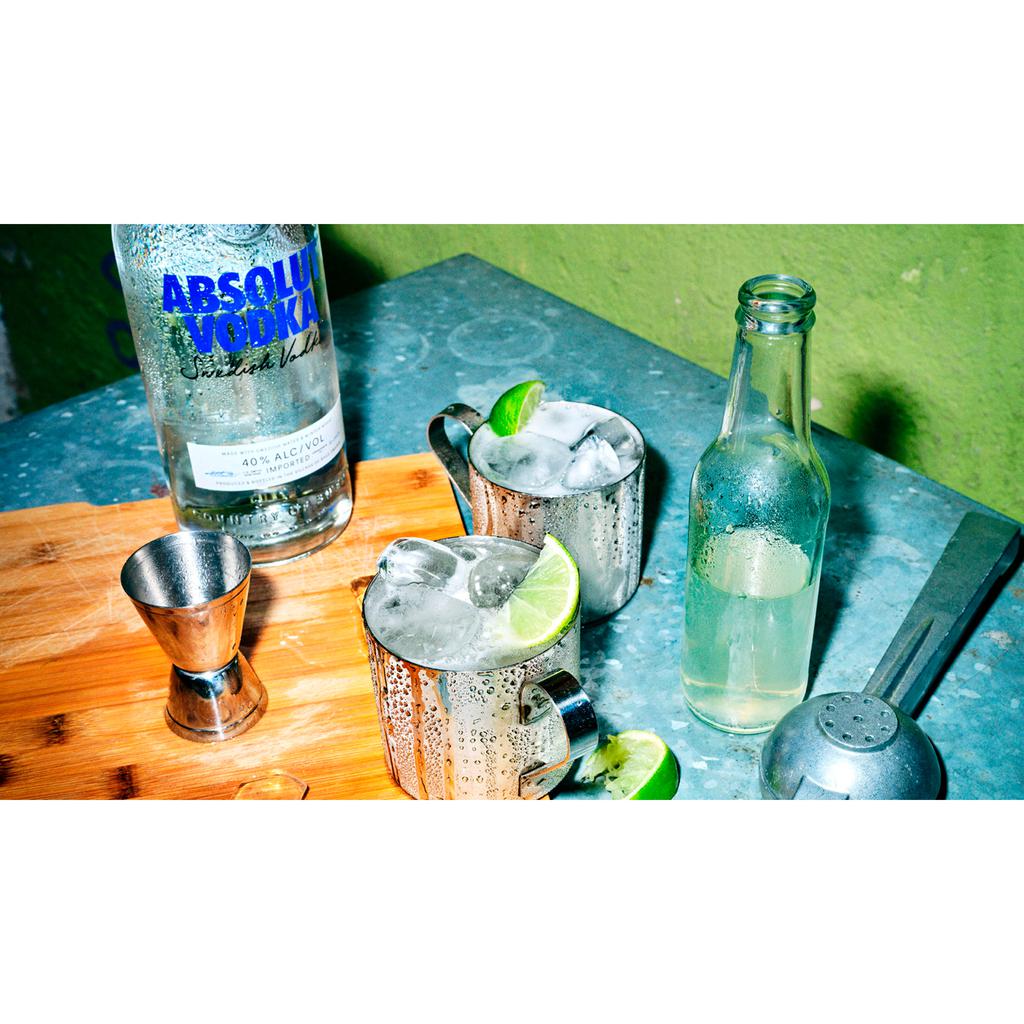 Absolut Vodka Claro Destilado Botella de 1 L + Copa Martini
