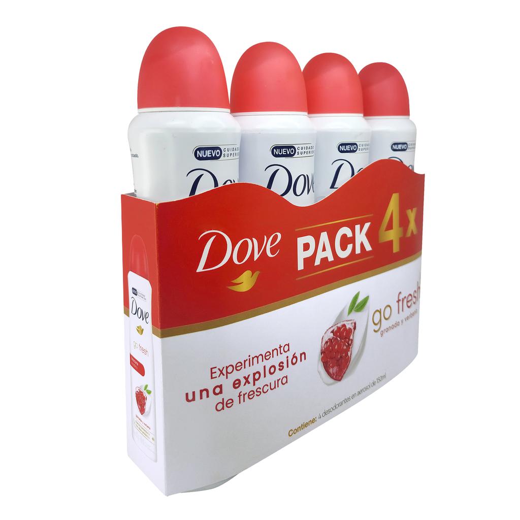 Dove Desodorante Dermo Aclarant Granada y Verbena 4 Unidades / 150 mL / 5.2 oz