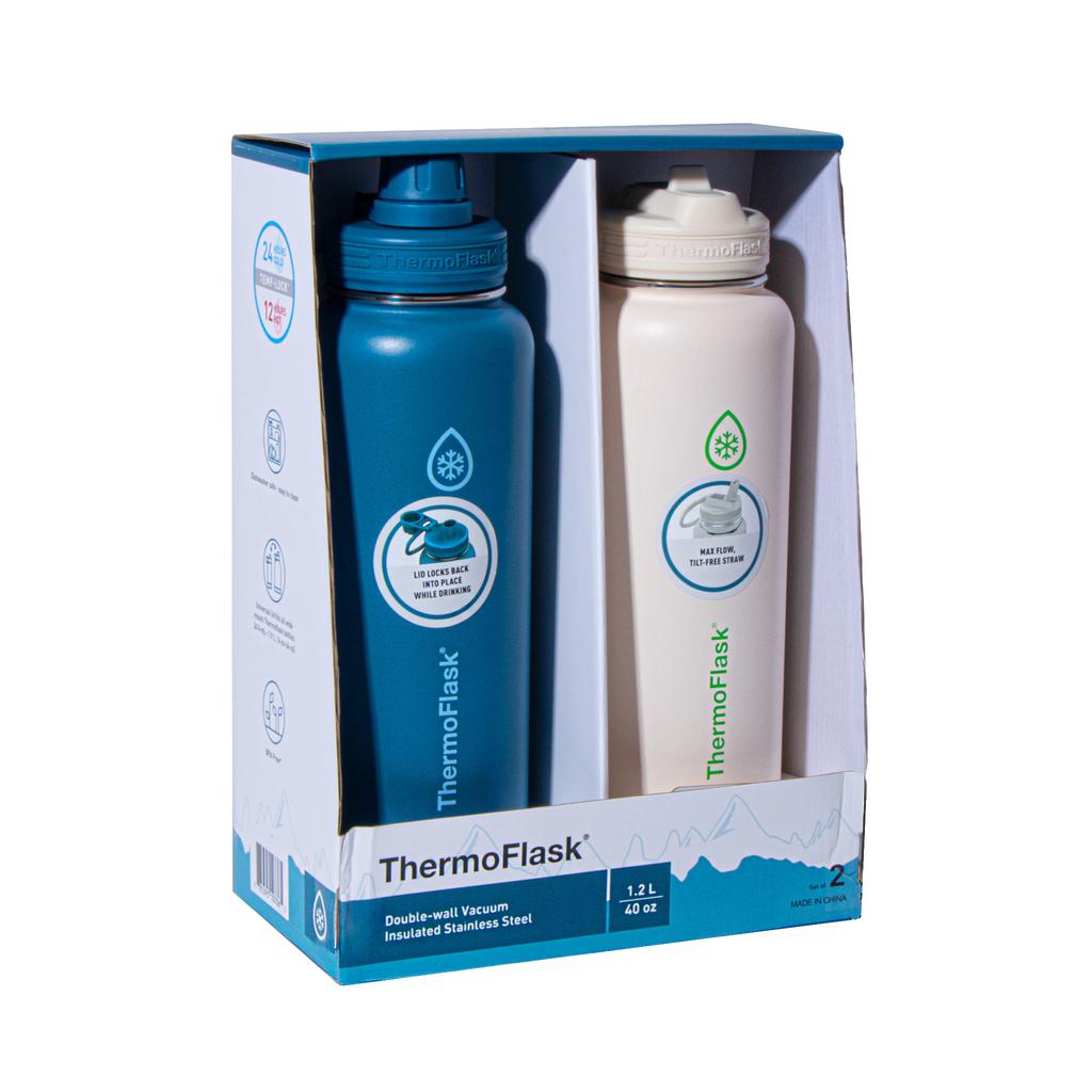 ThermoFlask Botellas para Bebida 2 Unidades / 1.2 L / 40.6 oz