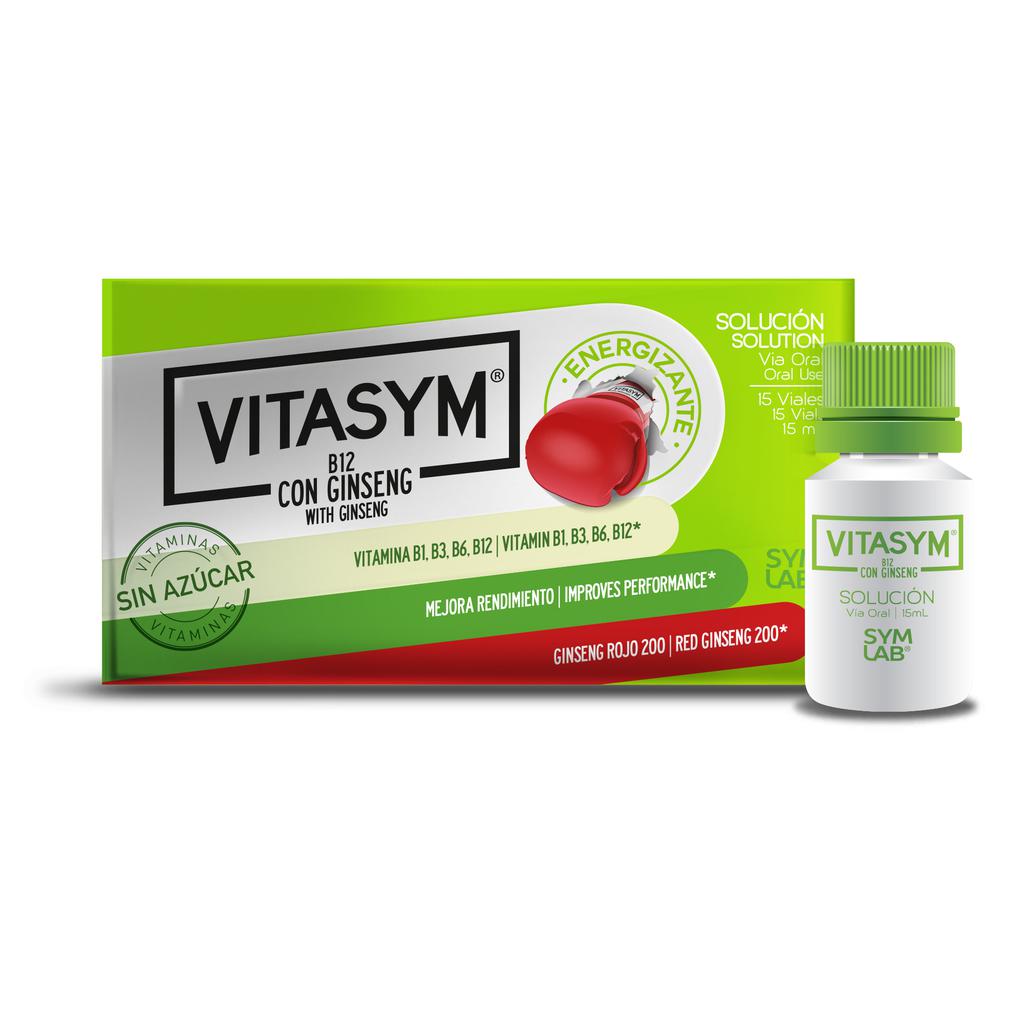 Vitasym Complejo B con Ginseng Rojo 15 Unidades / 15 mL