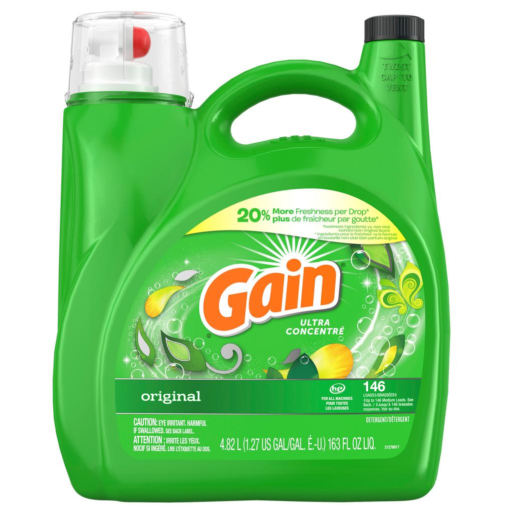 Gain Detergente Líquido para Ropa 4.82 L / 163 oz