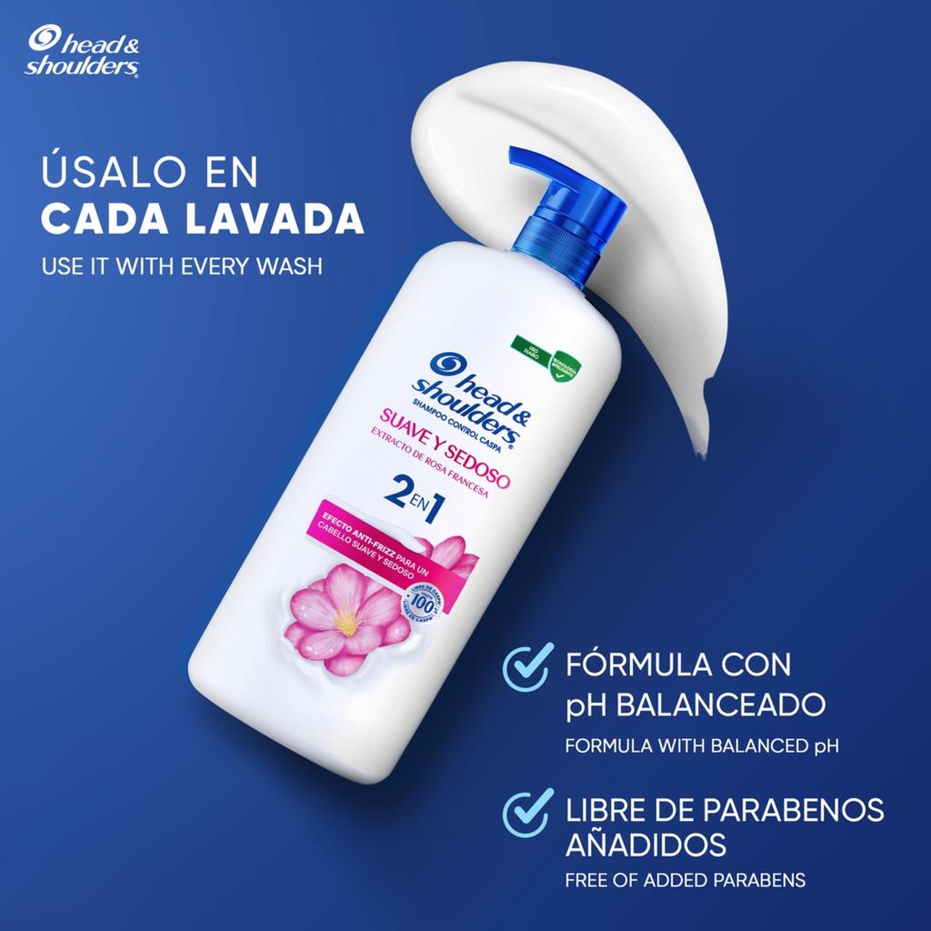 Head & Shoulders Shampoo Control Caspa con Extracto de Rosa Francesa 1.19 L / 40.24 oz