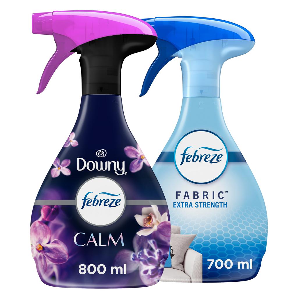 Febreze Ambientador en Spray para Telas Extra Strength 700 mL / 23.6 oz + Downy Calm 800 mL / 27 oz