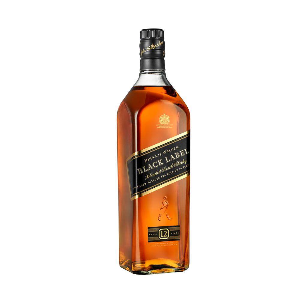 Johnnie Walker Etiqueta Negra 12 Años Botella de Whisky Escocés 1 L