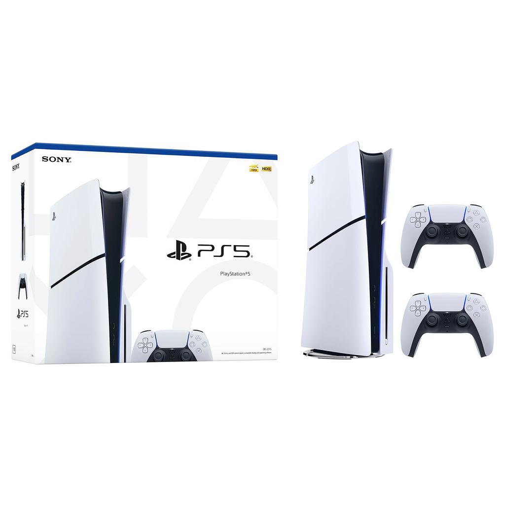 Sony PlayStation 5 Slim Consola con Unidad de Disco 1 Terabyte + 2 Controles DualSense